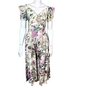 Vintage cottagecore dress size small prairie drop waist floral maxi union